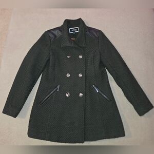 Women's small military-style jacket  Apt. 9 Bouclé Double- Breasted faux-leather